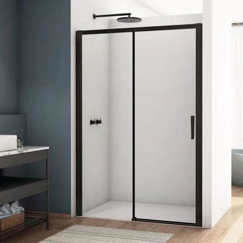 Usa dus glisanta Ronal Divera 130 cm, grosime sticla 6 mm, tratament anticalcar, profil negru mat