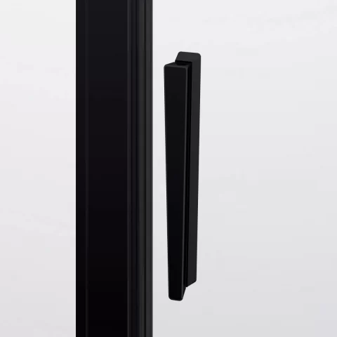 Cabina dus Ronal Divera negru mat 100x90 cm, usa culisanta, grosime sticla 6 mm