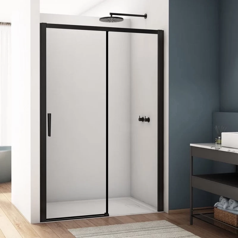 Usa dus glisanta Ronal Divera 130 cm, grosime sticla 6 mm, tratament anticalcar, profil negru mat
