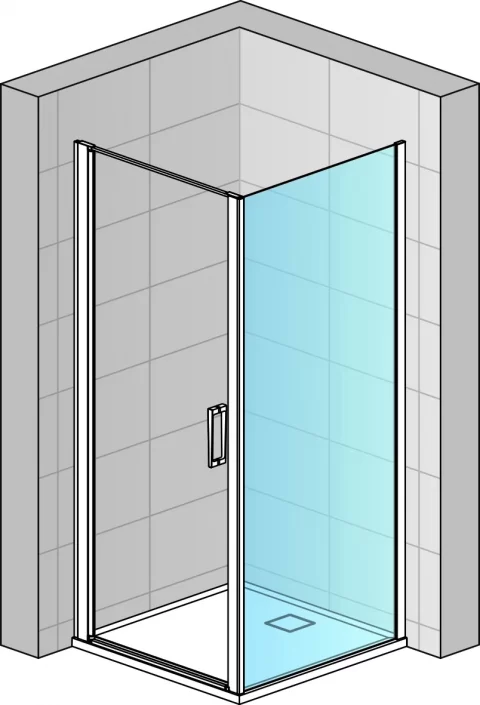 Perete dus Ronal Divera 90x200 cm, sticla securizata cu grosimea de 6 mm, profil negru mat