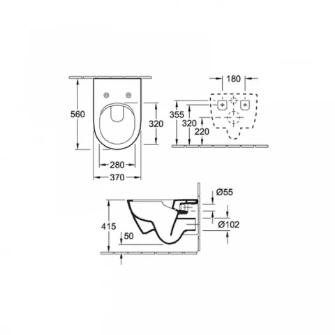 Set PROMO Vas WC Villeroy & Boch Subway 2.0 Directflush capac slim Softclose alb 56x37xH40 cm