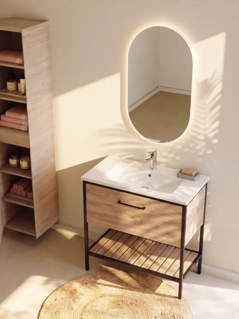 Mobilier baie pe pardoseala Loft Scandi Seville 85 cm