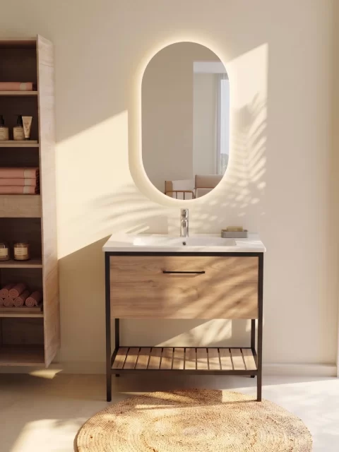 Mobilier baie pe pardoseala Loft Scandi Seville 85 cm