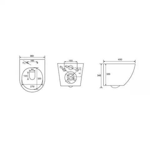 Set vas WC suspendat, Fluminia, rimless, cu capac quick release si soft close, cappuccino