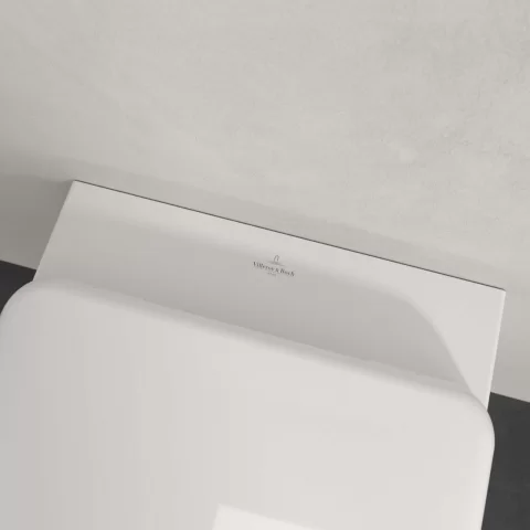 Vas WC suspendat 53x37cm,Villeroy&Boch SkylaTwist Flush rimless cu capac soft close, alb alpin