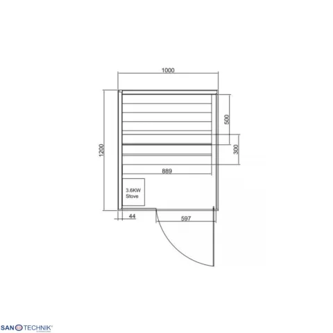 Sauna finlandeza FALUN S 100x120x200 cm