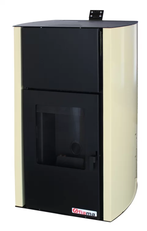 Termosemineu pe peleti Fornello Fiama Confort 25 kw crem