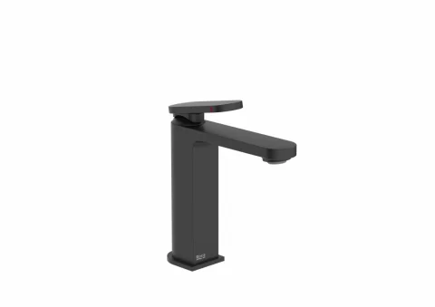 Baterie lavoar Roca Kay M cu ventil, cold start, negru mat