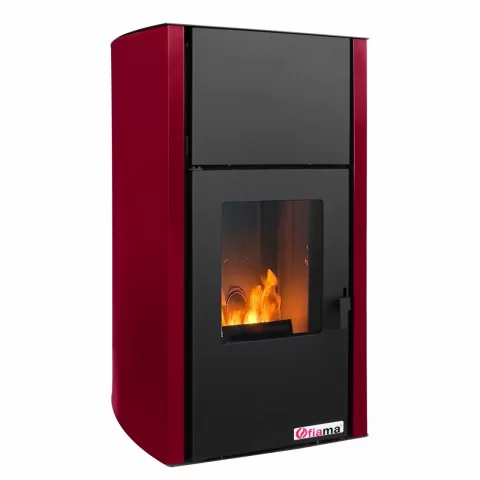 Termosemineu pe peleti Fornello Fiama Confort 25 kw Bordeaux