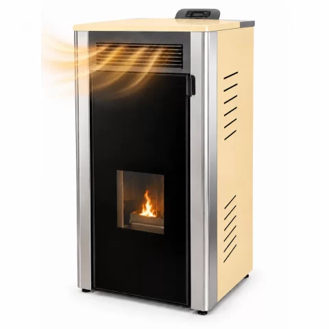 Termosemineu Fornello Primo Truva 25 kW Ivory cu kit complet pentru sistemul de incalzire