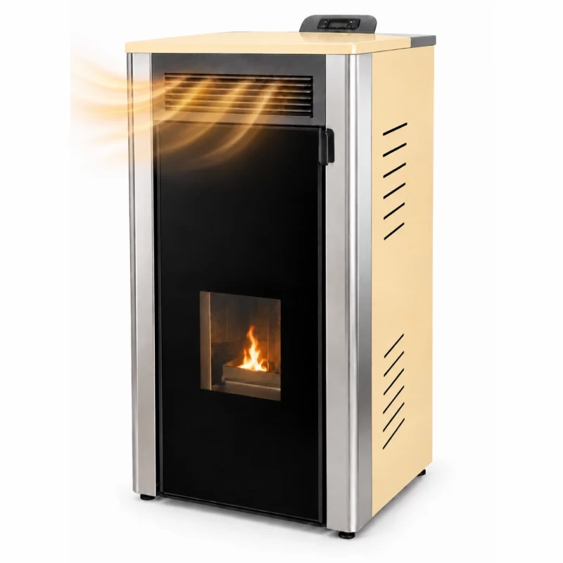 Termosemineu Fornello Primo Truva 25 kW Ivory cu kit complet pentru sistemul de incalzire