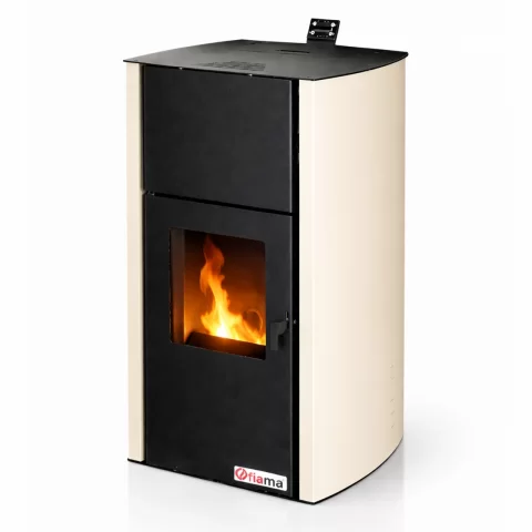 Termosemineu pe peleti Fornello Fiama Confort 25 kw crem