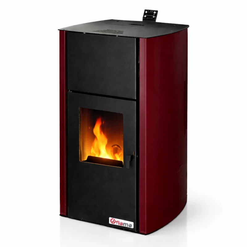 Termosemineu pe peleti Fornello Fiama Confort 25 kw Bordeaux
