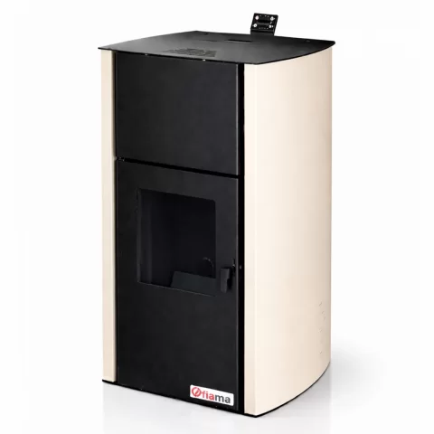 Termosemineu pe peleti Fornello Fiama Confort 25 kw crem