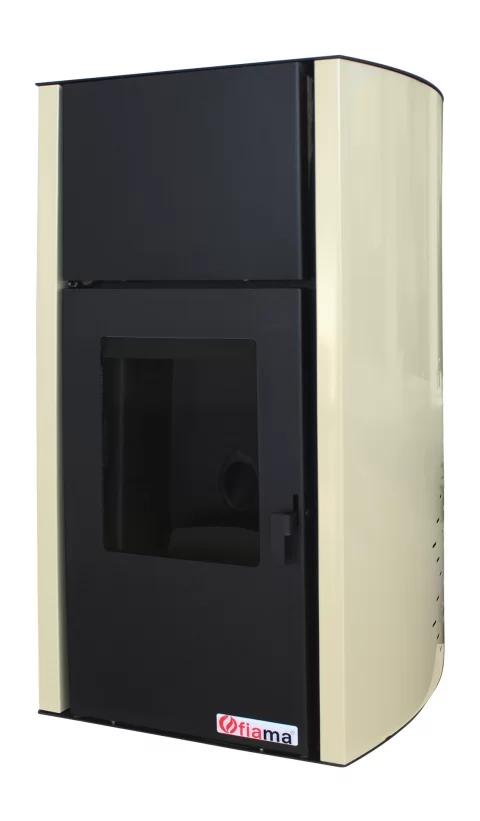 Termosemineu pe peleti Fornello Fiama Confort 25 kw crem