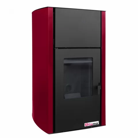 Termosemineu pe peleti Fornello Fiama Confort 25 kw Bordeaux