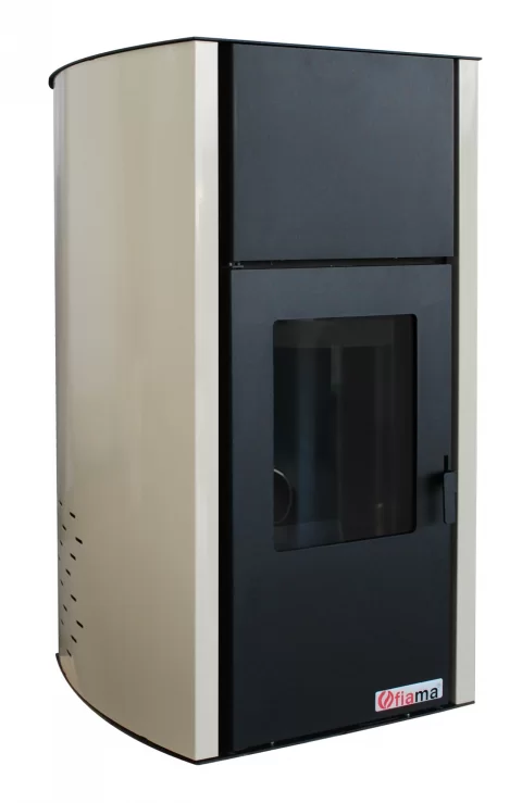 Termosemineu pe peleti Fornello Fiama Confort 25 kw crem