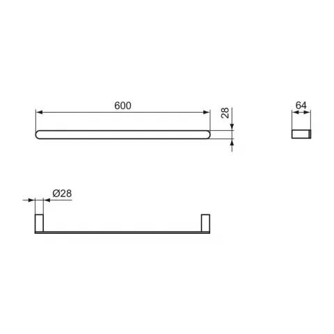 Bara Suport prosop Ideal Standard Atelier Conca crom lucios 60 cm