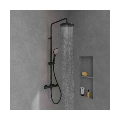 Sistem de dus perete Villeroy & Boch Universal Showers termostat negru TVS109002000K5