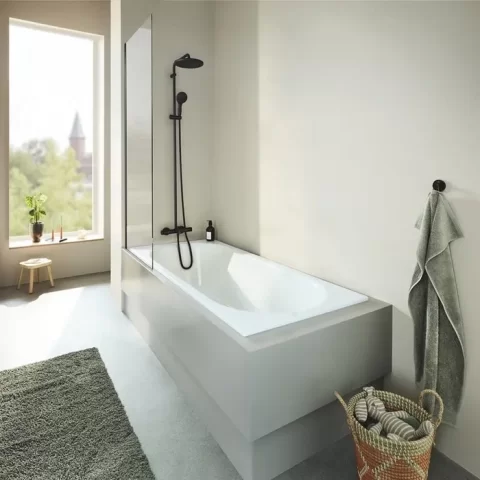 Sistem cada dus cu baterie termostatata Grohe Tempesta System 250 negru mat 266722431