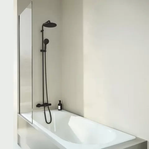 Sistem cada dus cu baterie termostatata Grohe Tempesta System 250 negru mat 266722431