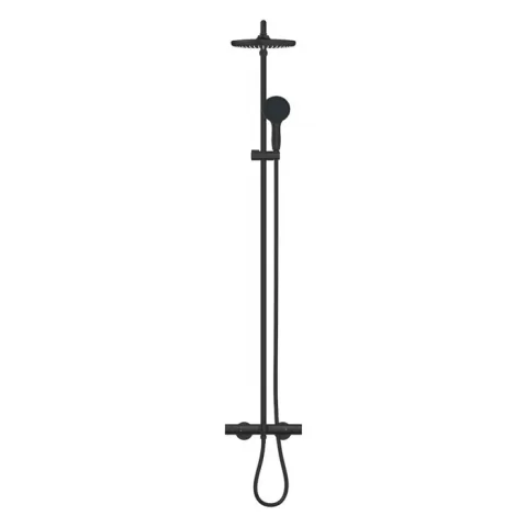 Sistem cada dus cu baterie termostatata Grohe Tempesta System 250 negru mat 266722431