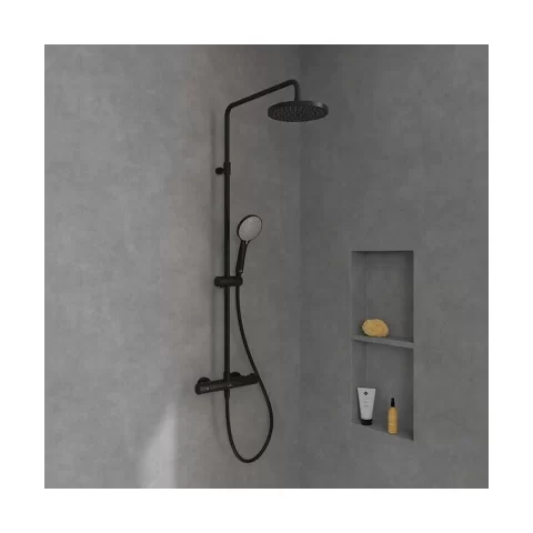 Sistem de dus perete Villeroy & Boch Universal Showers termostat negru TVS109002000K5