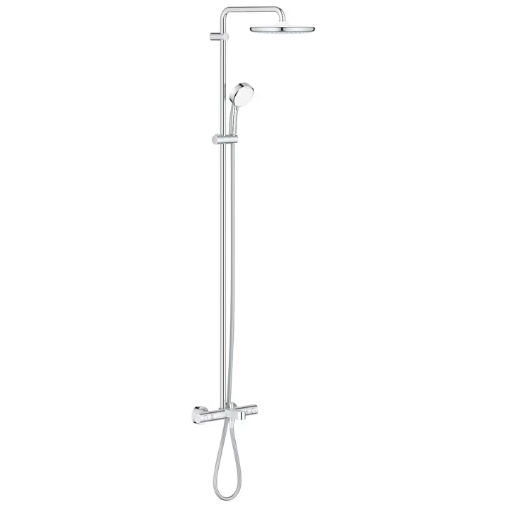 Sistem dus cu baterie si termostat Grohe Tempesta Cosmopolitan System 250 cu pipa cada