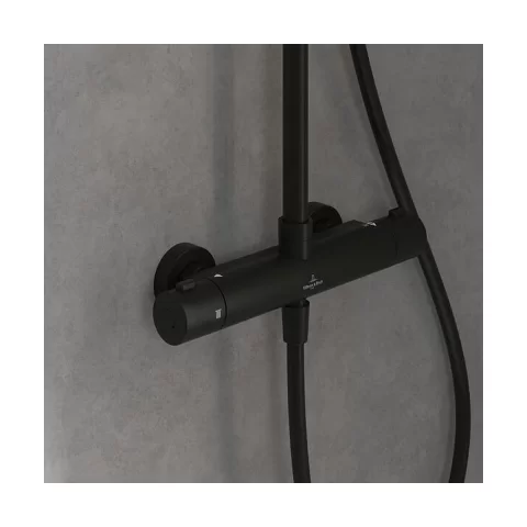 Sistem de dus perete Villeroy & Boch Universal Showers termostat negru TVS109002000K5