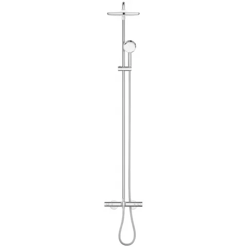 Sistem dus cu baterie si termostat Grohe Tempesta Cosmopolitan System 250 cu pipa cada