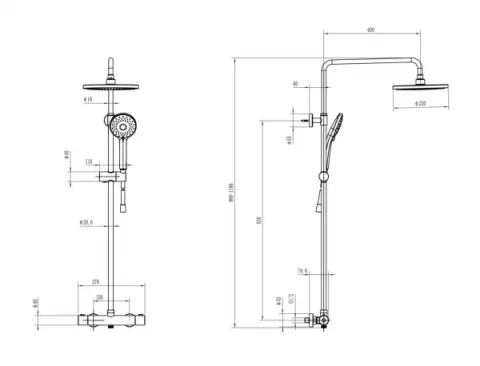 Sistem de dus cu termostat ,Villeroy & Boch Universal Showers, crom