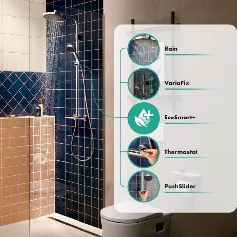 Sistem de dus Hansgrohe Activera S termostatat crom 28078000