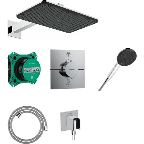 Sistem de dus Hansgrohe Raindance Alive Q incastrat cu termostat crom 24620000