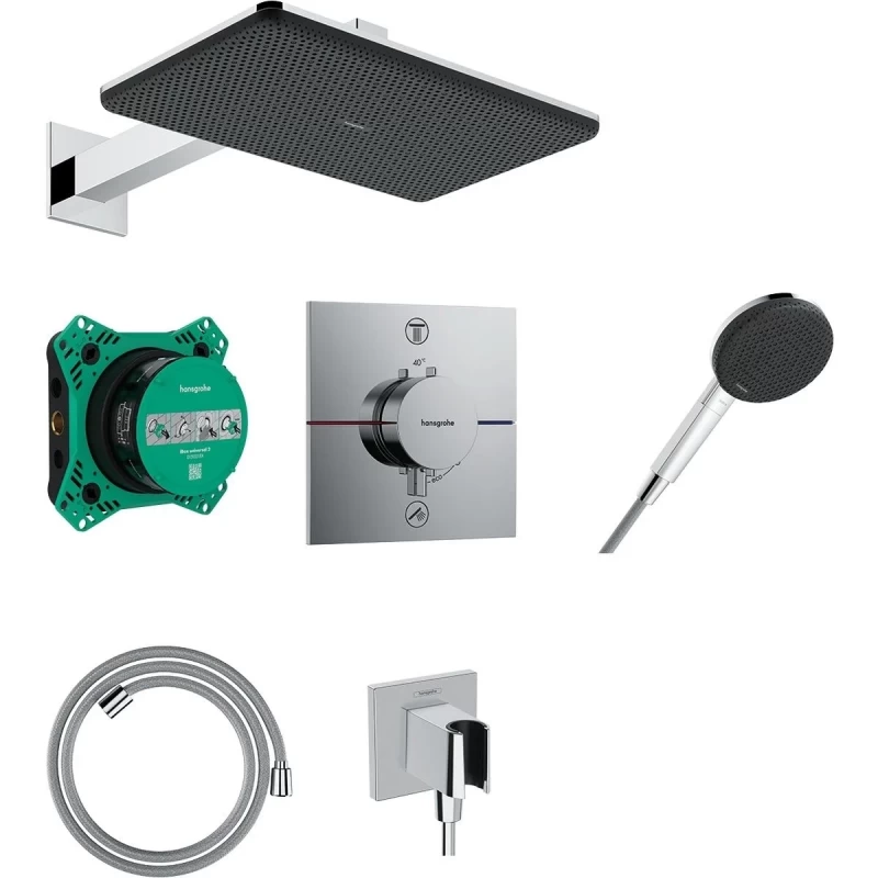 Sistem de dus Hansgrohe Raindance Alive Q incastrat cu termostat crom 24620000