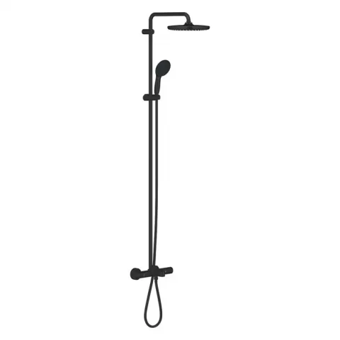 Sistem cada dus cu baterie termostatata Grohe Tempesta System 250 negru mat 266722431