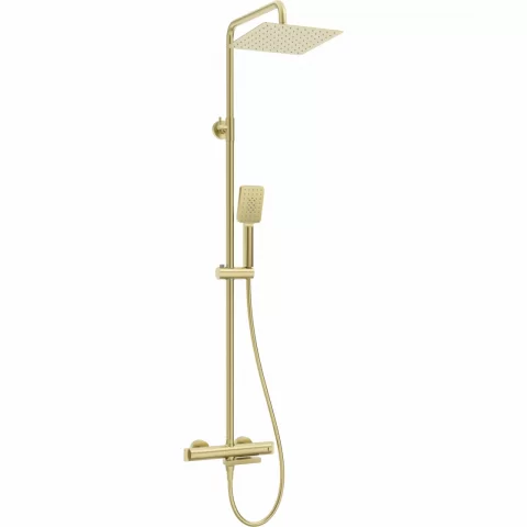 Sistem de dus-cada Deante Therm termostatat, cu 3 functii, auriu periat