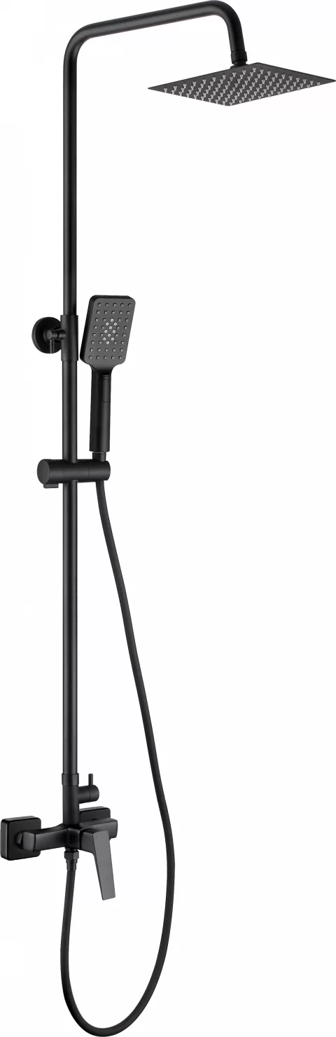 Sistem dus cu baterie monocomanda Deante Blur, 3 functii, negru mat
