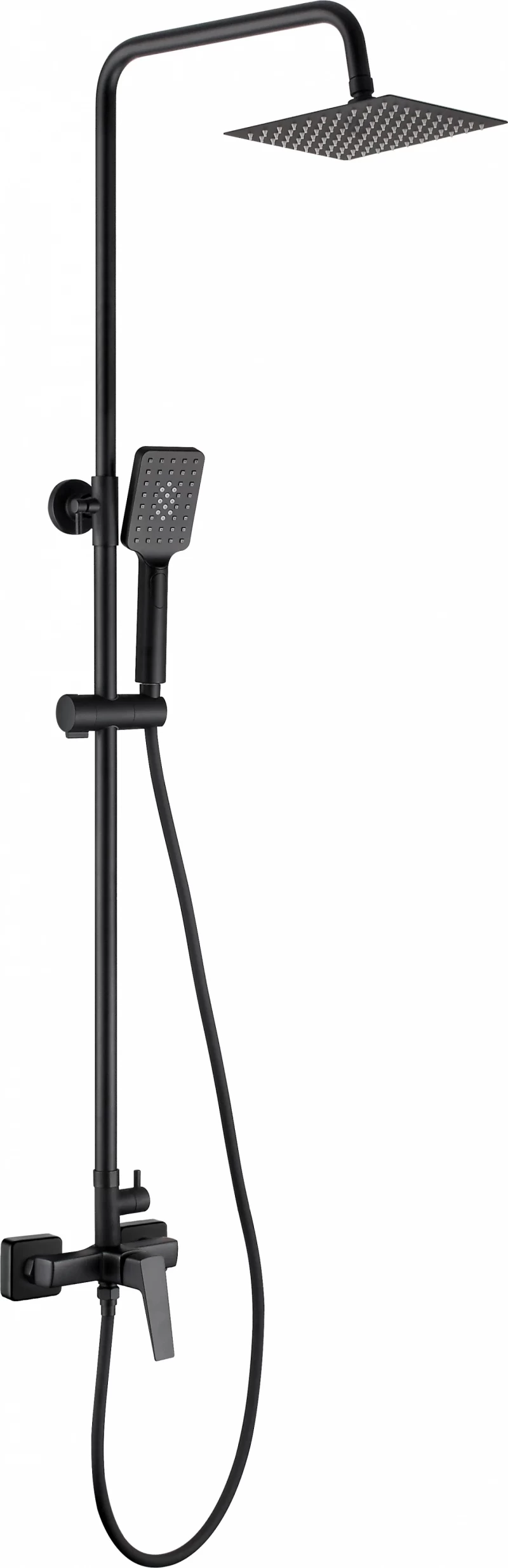 Sistem dus cu baterie monocomanda Deante Blur, 3 functii, negru mat
