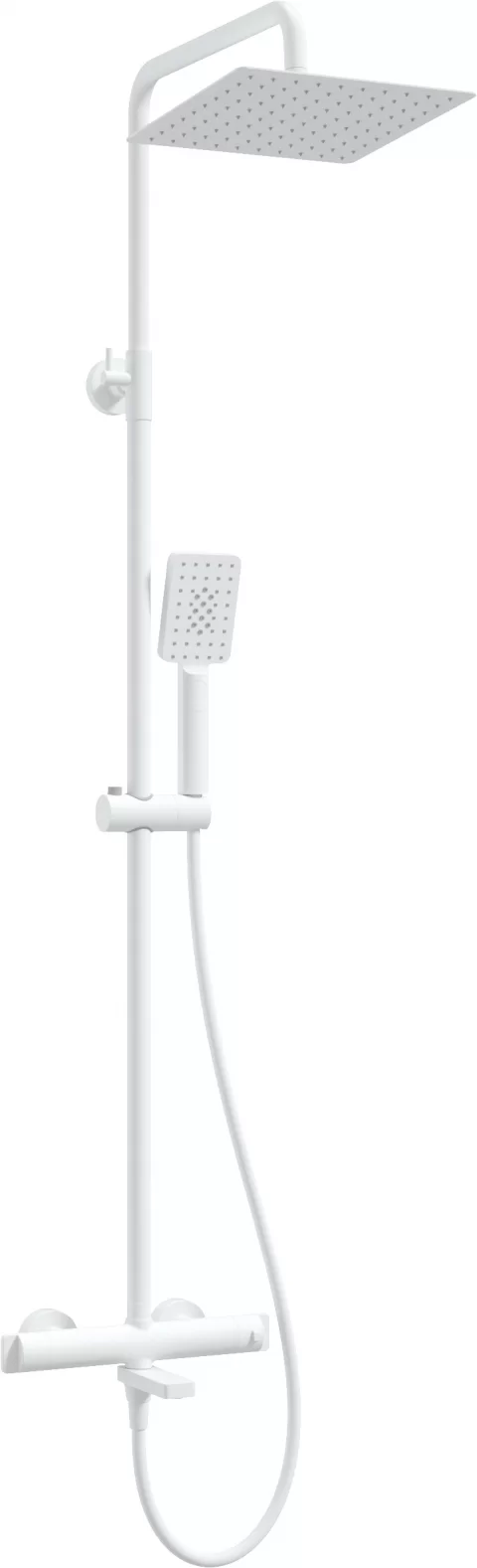 Sistem de dus-cada Deante Therm termostatat, cu 3 functii, alb mat