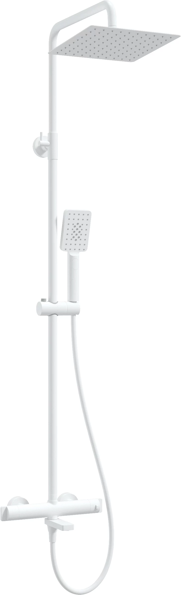 Sistem de dus-cada Deante Therm termostatat, cu 3 functii, alb mat