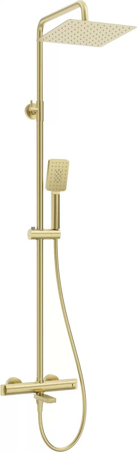 Sistem de dus-cada Deante Therm termostatat, cu 3 functii, auriu periat