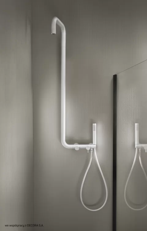 Sistem de dus Deante Silia monocomanda, 1 functie ploaie, alb mat