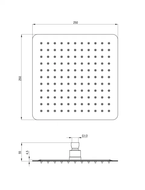 Sistem de dus termostatat Deante Therm, reglabil, auriu periat