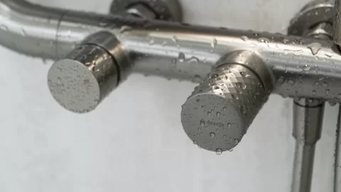 Sistem de dus Deante Silia Hexa, cu 1 functie ploaie, otel slefuit