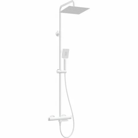 Sistem de dus-cada Deante Therm termostatat, cu 3 functii, alb mat