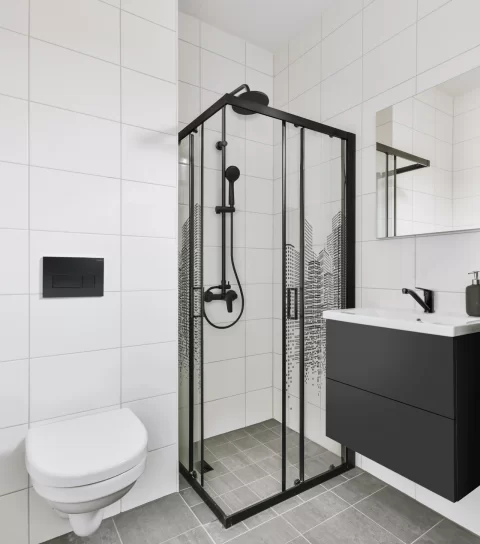 Sistem de dus Deante Boro monocomanda, cu 3 functii, negru mat