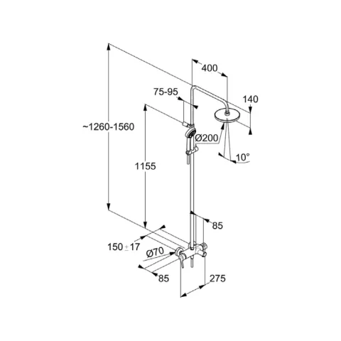 Baterie monocomanda Kludi Dual Shower-System DN 15