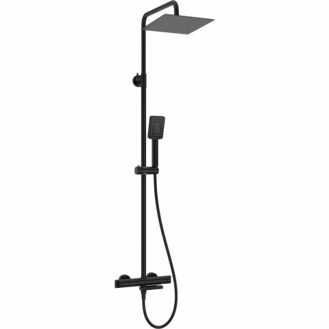 Sistem de dus-cada Deante Therm termostatat, cu 3 functii, negru mat