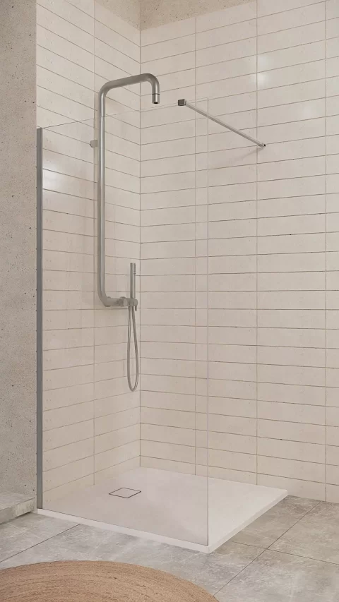 Sistem de dus Deante Silia monocomanda, 1 functie ploaie, otel slefuit