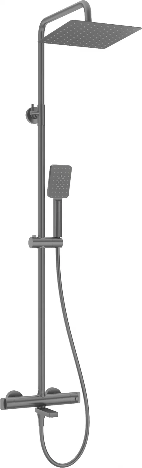 Sistem de dus-cada Deante Therm termostatat, cu 3 functii, negru titan